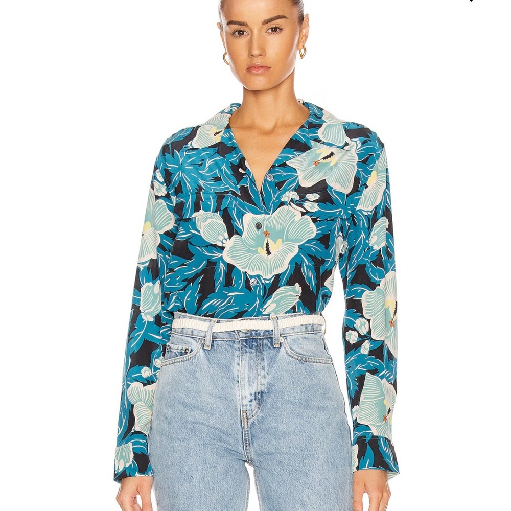 EQUIPMENT AMAIA LONG SLEEVE TOP 100% silk SZ XS
